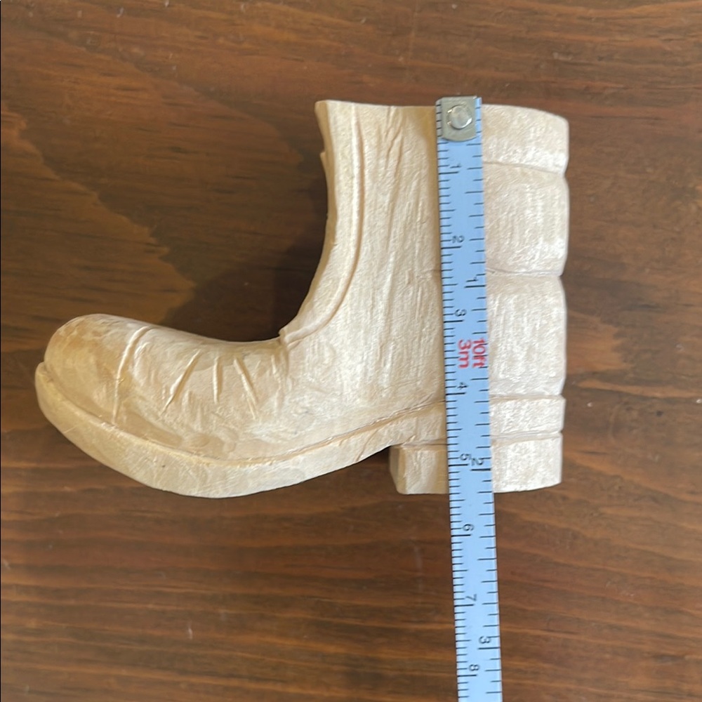 Hand Carved Wooden Boot Decor - Picture 5 of 6